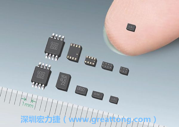 常規(guī)IC與WLP制作的封裝設(shè)計(jì)元件，尺寸有極大的差異，WLP僅需晶粒尺寸就有相同的電氣特性。